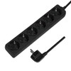LogiLink LPS238B Power Strip with 6 Earthing Contact Sockets (45°