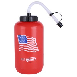 Pro Impact Botella De Agua De Boxeo, Hockey, Lacrosse, Plástico Comprimible Con Pajita Larga, Ideal Para Béisbol, Gimnasio, Yoga, Deportes, Boxeo, Ciclismo, Al Aire Libre, Fútbol (35,5 Oz.), Sin Bpa