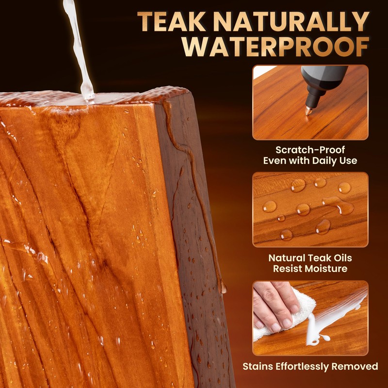 Realgulf 24 Inch Teak Floating Shelves Set of 2 -