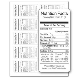 Honey Nutrition Facts Calories Health Benefits Mason Jar Rectangle Labels Sheets (Label-20, 100 Labels on 10 Sheets)