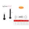 LBY 20pcs Lag Screws, 1/4" x 2" Hex Head Lag