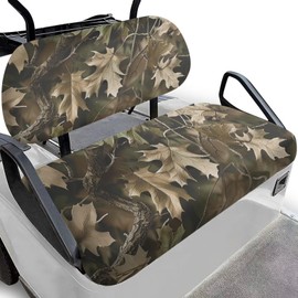 Bulopur Camo Golf Cart Seat Cushion Cover and Backrest Cover Set of 2 Breathable Golfcart Seat Protective Covers Washable Fabric Universal Accessories for Golf Cart Seats Blanket