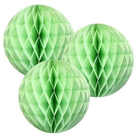 Paper Honeycomb Balls (Pack of 3) Christmas Tree Decorations Birthday Wedding Baby Shower (12" (30cm), Light Green)