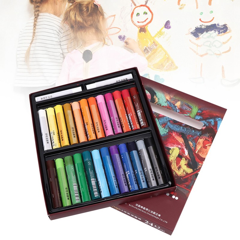 24+2 Oil Painting Stick Set Soft Oil Pastel Crayon Children