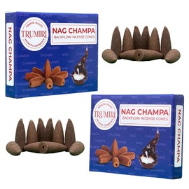 TRUMIRI Nag Champa Backflow Incense Cones - 20 Count (Pack of 2)