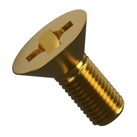 M4 (4mm x 10mm) Brass Phillips Countersunk Machine Screws Metric Flat Head Steel Fully Threaded DIN 965 (Pack of 20) E3D