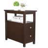 Segawe Chairside End Table with 2 Drawer and Shelf for