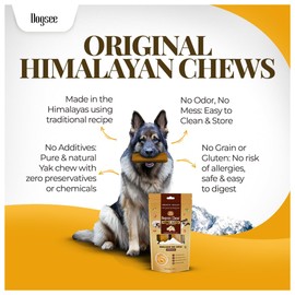 Dogsee Himalayan Yak Chew with Peanut Butter 14Oz (Monster - 3 Chews) | Support Muscle Growth in Dogs | Fights Plaque & Tartar | Dog Treats Healthy | Dog Chews for Teeth Cleaning