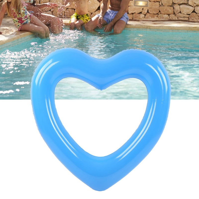 Heart Shaped Swimming Circle 120cm Thick Tear Resistant PVC Material
