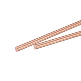 MECCANIXITY 4mm Diameter 100mm Length Solid Copper Round Rod Lathe Bar Stock for DIY Craft CNC Cutting Pack of 2