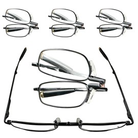 THE MASON JAR BOUTIQUE Pocket Readers Folding Reading Glasses 5 Pack Black Frame 1.5 x