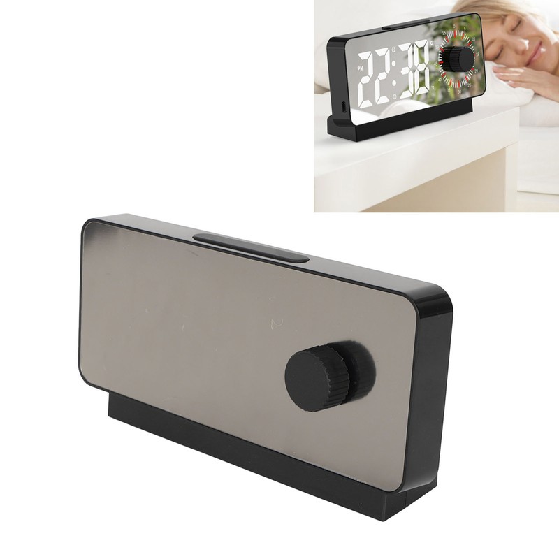 Digital Alarm Clock Dual Display Adjustable Brightness Large Display LED