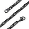 GOLDCHIC JEWELRY 3mm Flat Curb Necklace, Cuban Chain Black Necklace