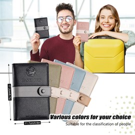 EPROICKS Passport Protective Cover, Passport Holder with RFID Blocker, Travel Wallet, Passport Bag Organiser with Zip, Coin Compartment for Credit Cards, ID, Travel Documents, black, Modern