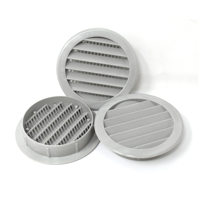 3" Round Plastic Louver Soffit Air Vent Reptile Screen Grille