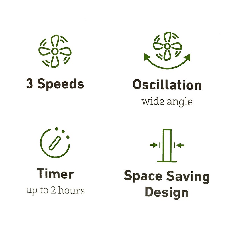 Holmes HTF3131-BTU Oscillating Tower Fan with 3 Speed Settings, 31