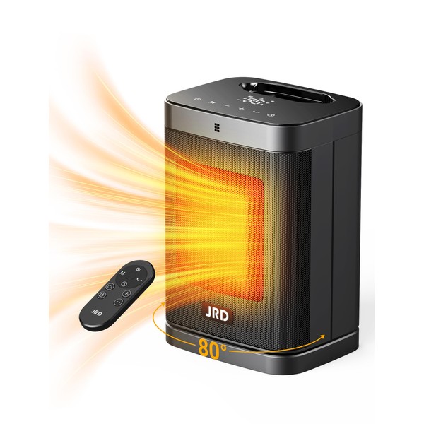 Space Heater, JRD 1500W Ceramic Portable Electric Heater with Remote,
