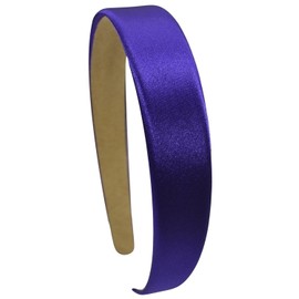 Funny Girl Designs 1 Inch Wide Satin Headband (Deep Purple)