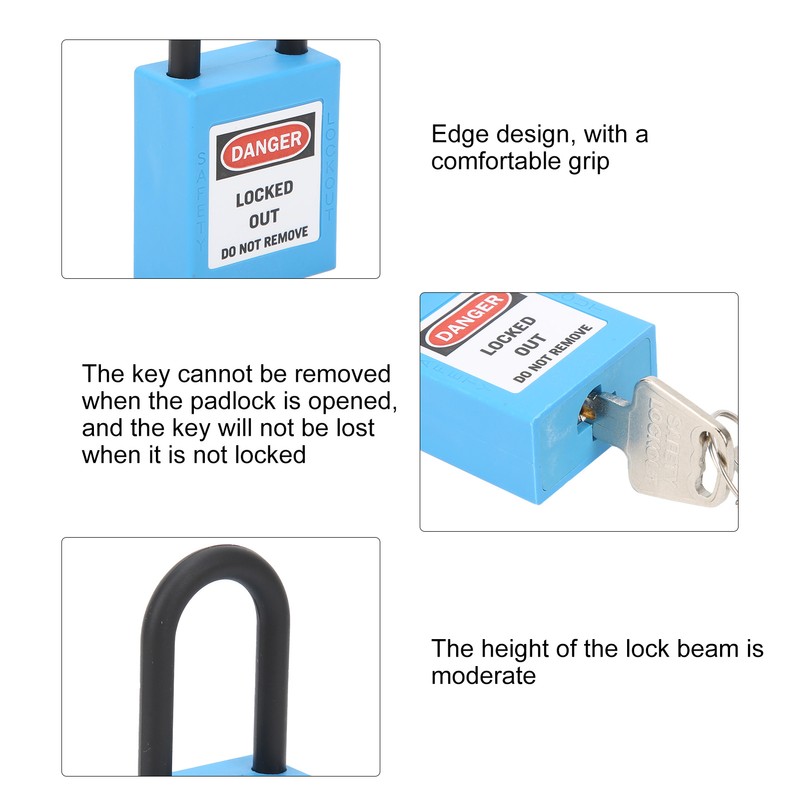 5Set 38mm Lockout Tagout Lock Nylon Durable Dustproof Insulated Safety
