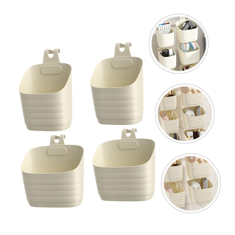 STOBAZA 4pcs Wall Hanging Storage Baskets Stackable Punch Containers for