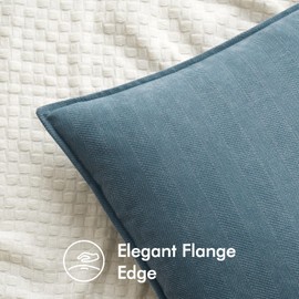 MIULEE Pack of 2 Dusty Blue Decorative Pillow Covers 26x26 Inch Soft Chenille Luxurious Couch Throw Pillows Farmhouse Cushion Covers Euro Shams with Elegant Design for Sofa Bed Living Room Home Decor