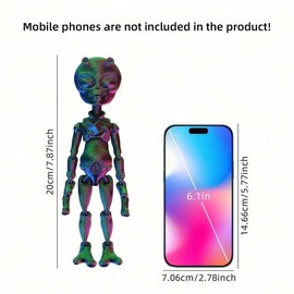 3D Printed Alien Figurine, 1 Count Joints Movable Gooey Aliens Toy, Stress Relief Toy, Creative Birthday Gift for Friend, Desktop Decor:_Red_one-size