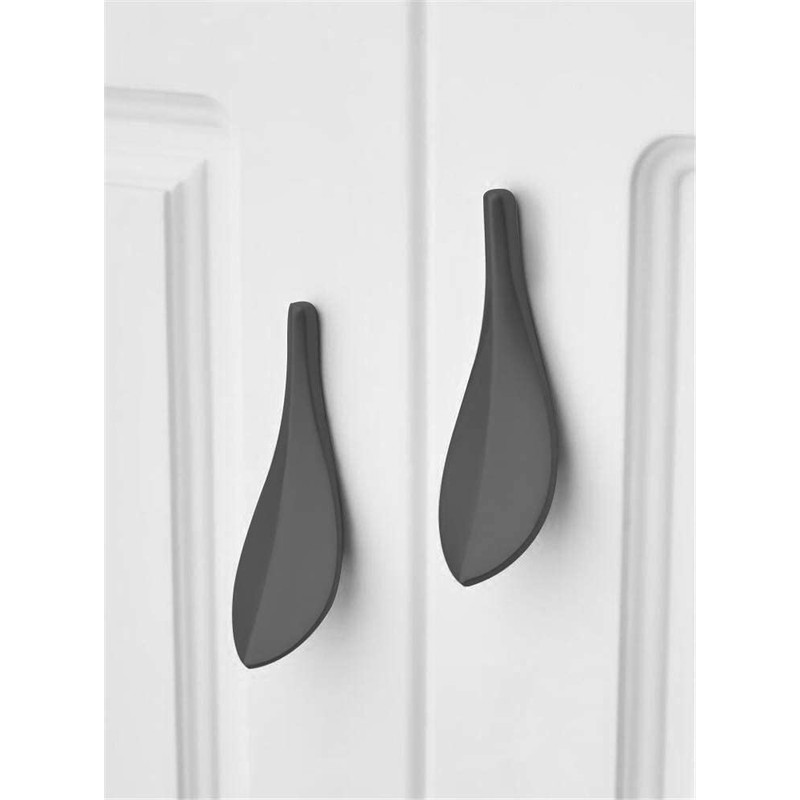 Primst 6pcs Solid Brass Cabinet Knobs,Leaf Shape Furniture Handles Pulls