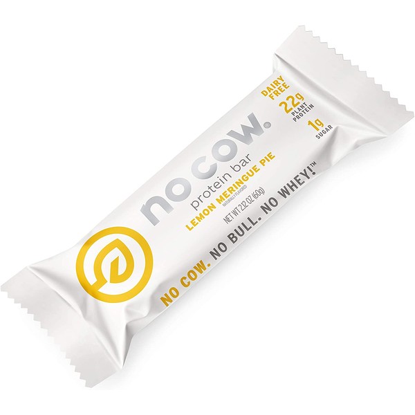 No Cow Protein Bars, Lemon Meringue Pie, 22g Plant Based Vegan Protein, Keto Friendly, Low Sugar, Low Carb, Low Calorie, Gluten Free, Naturally Sweetened, Dairy Free, Non GMO, Kosher, 12 Pack