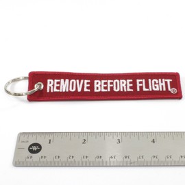 Remove Before Flight DARK RED Key Chain Aviation ATV Motorcycle Pilot Crew Tag