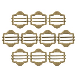 PATIKIL 1 Inch Vest Buckles, 10 Pcs Metal Vest Buckle Slide Adjuster Clasp Double-Pin Hexagonal for Suit Belt Bags Cloth DIY Accessories, Bronze