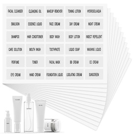 360 Pcs Waterproof Labels for Bottles, Travel Bottles Labels Toiletry Bottles Travel Stickers Refillable Bottles Sticker Clear Bathroom Labels for Organizing Shampoo Conditioner Lotion Cream