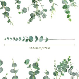 Sukh 24pcs Artificial Eucalyptus Stems - Faux Eucalyptus Branches Decor Fake Eucalyptus Plant hojas de eucalipto artificiales para decoracion Eucalyptus Bouquet Sprigs Leaves Flowers Greenery Wedding