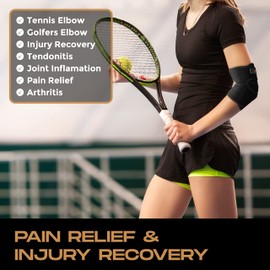 ionocore Tennis Elbow Support Strap Neoprene - Arm Wrap For Tennis & Golfers Elbow - Adjustable Elbow Brace For Men & Women - Typing, Weightlifting, Gardening, Sports - Universal for Left & Right Arm