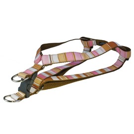 Medium Brown/Multi Stripe Dog Harness: 3/4" Wide, Adjusts 18-24" - Made in USA.