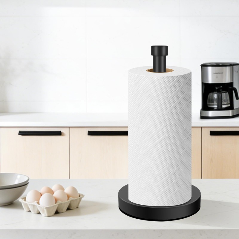 VOTZAAQ Black Paper Towel Holder Countertop, Stainless Steel Standing Paper