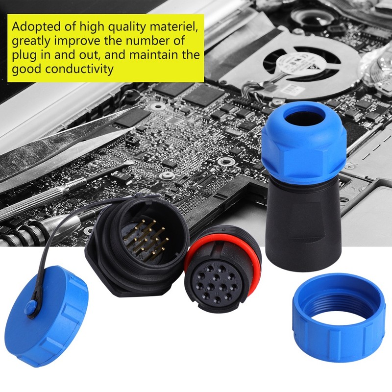 IP68 SP21 9Pin Waterproof Plastic Aviation Plug Socket Connector (12Pin)
