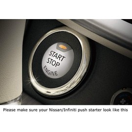 iJDMTOY Anodized Red Aluminum Keyless Engine Push Start Button Decoration Ring Trim Compatible With Nissan Altima Maxima Pathfinder Titan Murano Infiniti Q50 Q60 QX60, etc