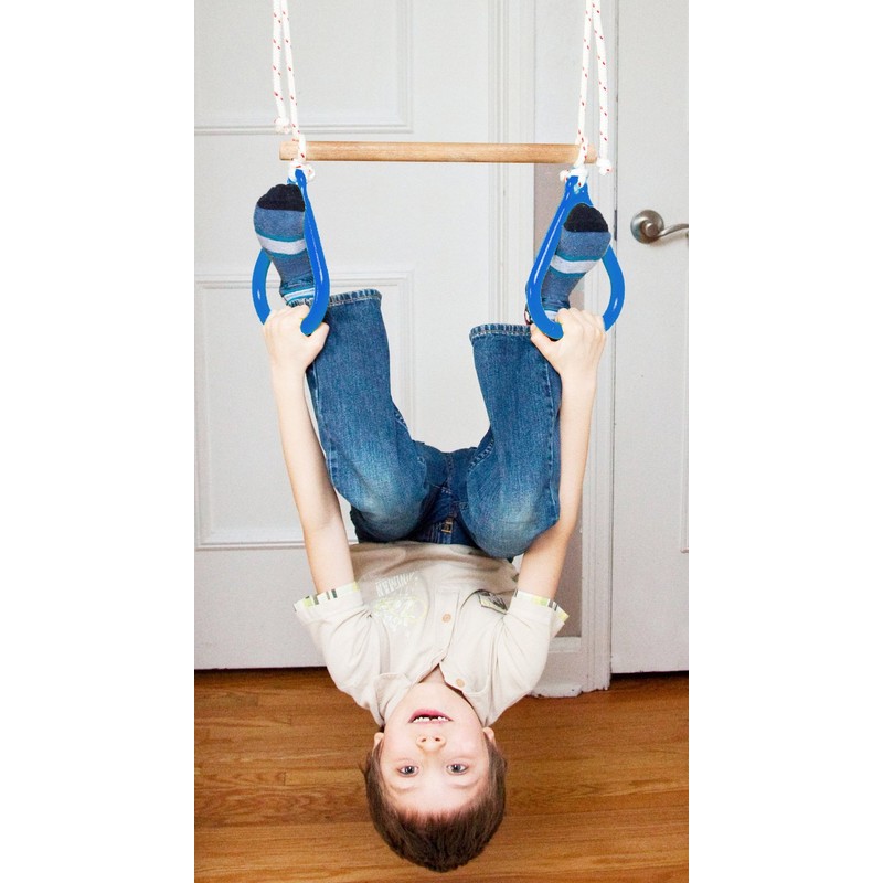 DreamGYM Trapeze bar and Gymnastics Rings Combo RED