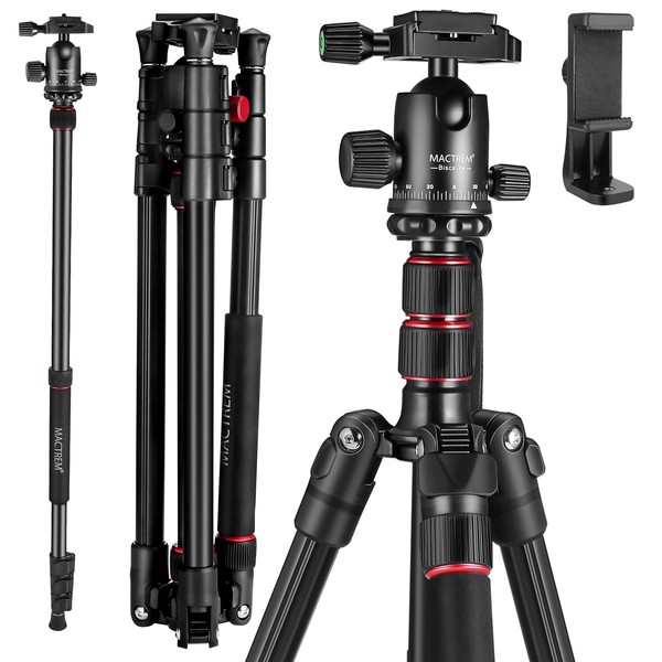 MACTREM 84" Camera Tripod, DSLR Tripod Heavy Duty for Travel,