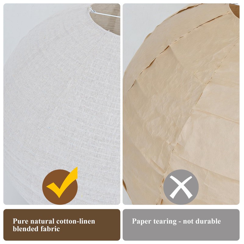 20X20inch Large Hanging Lamp Shade Round Linen Pendant Lamp Shade