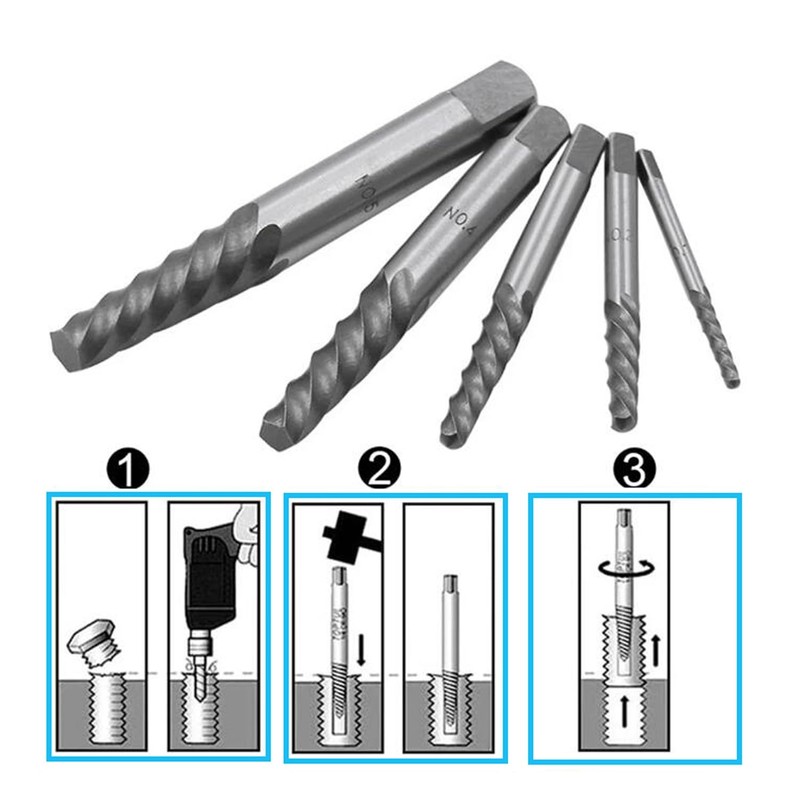 YUENTOEN 10 Piece Screw Extractor Kit, Cobalt HSS Left Hand