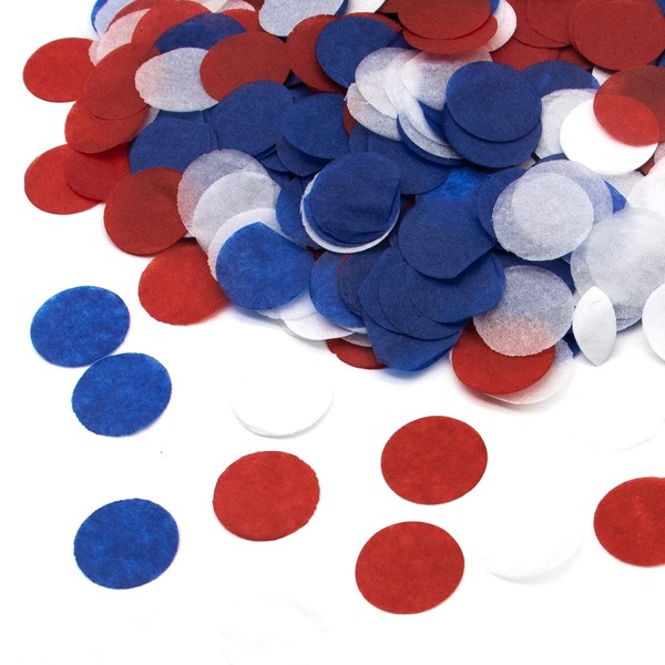 Red White and Blue Confetti, 30g Round Tissue Table Confetti
