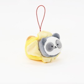 Anirollz Stuffed Animal Plush Keychain - Ornament Charm Toy Doll | Soft, Squishy, Warm, Cute, Comfort, Safe | Banana Outfitz with Panda Bear - Birthday Decorations Gift 4" Pandaroll