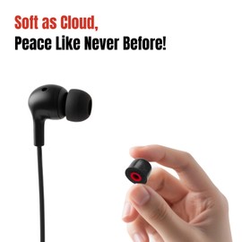 Nevoluxer Memory Foam Ear Pads and Replacement Earplugs for Headphones, High-Quality Noise Insulation, 3 Pairs Size M with Portable Storage Box, Memory Foam Earplugs