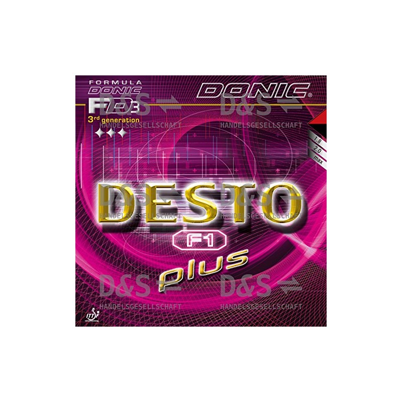 Donic Desto F1 Plus Table Tennis Rubber (2.0mm, Black)