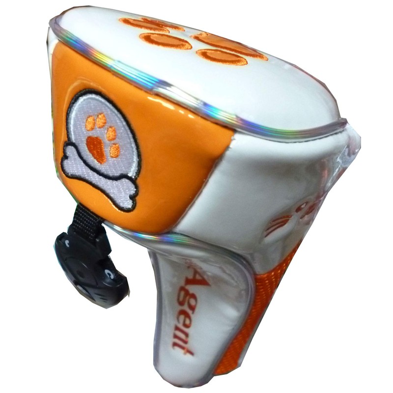 Golf Head Cover for Utility Paw Magnetic (White/Orange, Utility for)