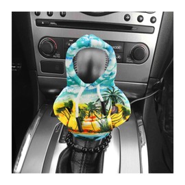 FSTURIOS Car Shift Knob Hoodie Cover, Funny Fashionable Sweater Shirt Gear Shifter Konb Protector, Automotive Gear Shift Decor Winter Warm Mini Hoodie, Interior Car Accessories (Coconut Tree)