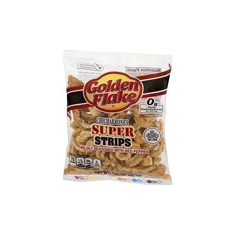 Golden Flake Super Cracklin Strip w/Red Pepper Seasoning 3.5 oz