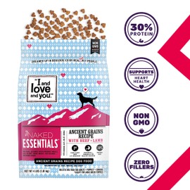 I and love and you Naked Essentials Ancient Grains Dry Dog Food - Lamb + Beef - High Protein, Real Meat, No Fillers, 23lb Bag