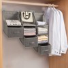 Drawer Fabric Pouch Hanging Accessory Organizer Handy Box 1st Tier 2nd Tier 3rd Tier Gray/2-tier